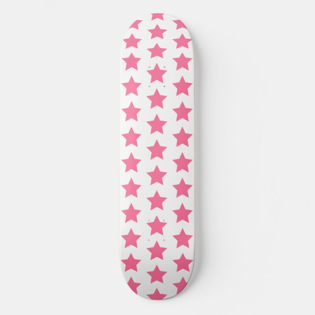 Roligt Shock rosa Stars Mönster - Girls' Skateboard Bräda 21,5 Cm (Framsida)