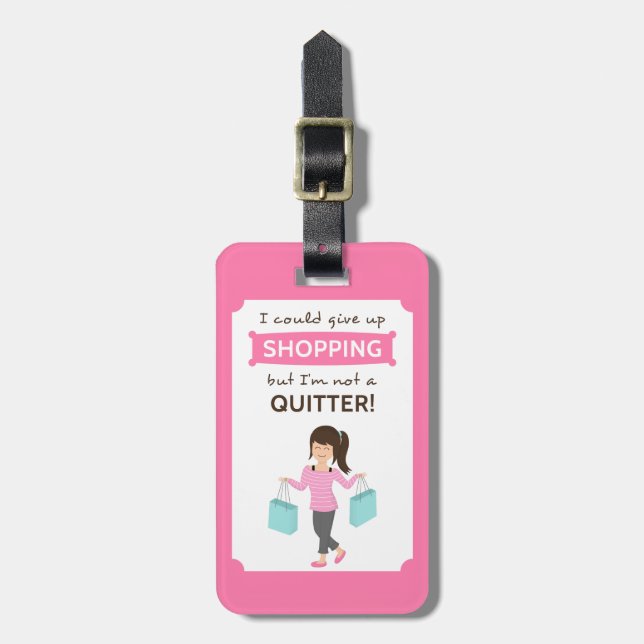 Roligt shoppingcitationstecken inte en Quitter för Bagagebricka (Vertikal Framsida)