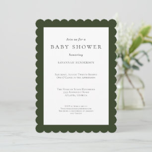 Roligt Simple Forest Grönt Baby Shower Inbjudningar