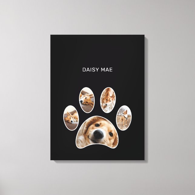 Roligt Simple Paw Print Anpassningsbar Pet Photo C Canvastryck (Framsida)