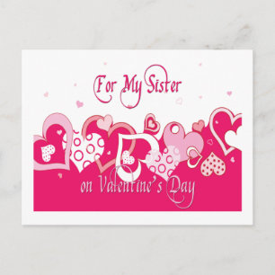 Roligt Sister Rosa Hearts Valentine Postcard Helg Vykort