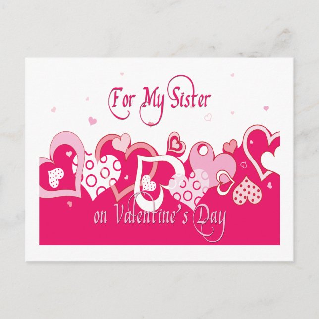 Roligt Sister Rosa Hearts Valentine Postcard Helg Vykort (Framsida)