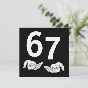 Roligt Six Seven 6 7 Meme Gen Alpha Slang 6 7 händ Julkort