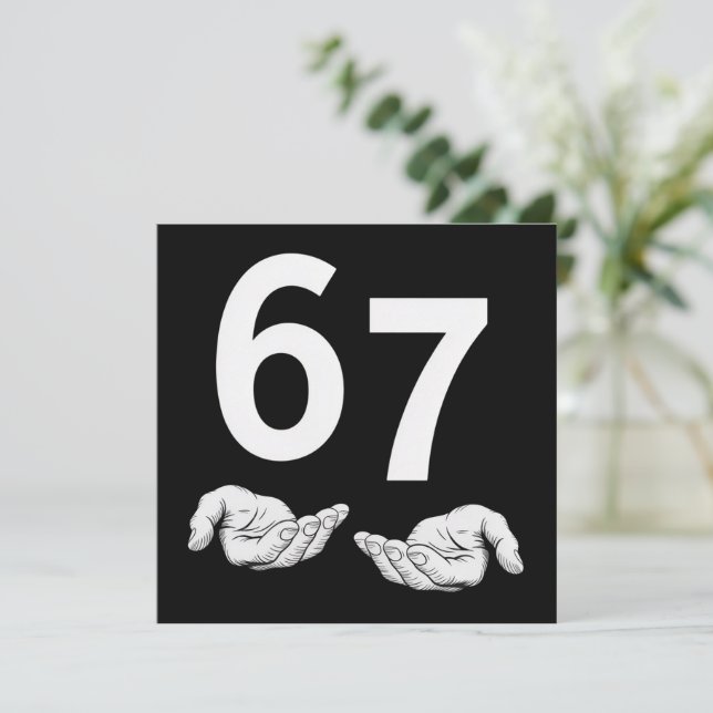 Roligt Six Seven 6 7 Meme Gen Alpha Slang 6 7 händ Julkort (Stående Fram)