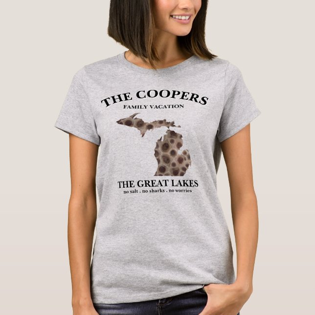 Roligt Sjö Michigan Underbar delstat petoskey sten T Shirt (Framsida)