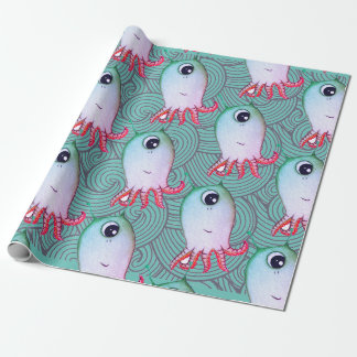 ROLIGT SJÖMONSTER JAPANESE VINKAR Wrapping Papper Presentpapper