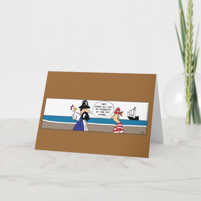 Roligt Sjörövar Kort Med Kyckling (Framsida)