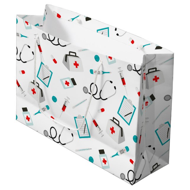 Roligt Sjukhusutrustning mönster party (Framsidan Vinklad)