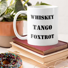 roligt skämt, fonetiskt alfabet, militärt, luftfar kaffemugg