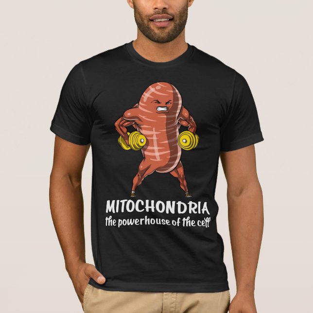 Roligt skämt för biologivetenskapsMitochondria T Shirt (Framsida)