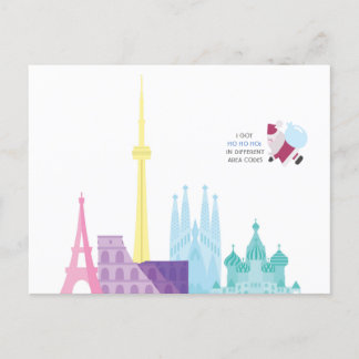 Roligt skämt om tomte julkort för resa under högti helg vykort