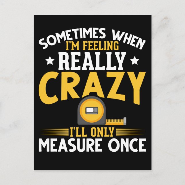 Roligt skämt om träarbetare USA Snickerihumor Vykort (Framsida)