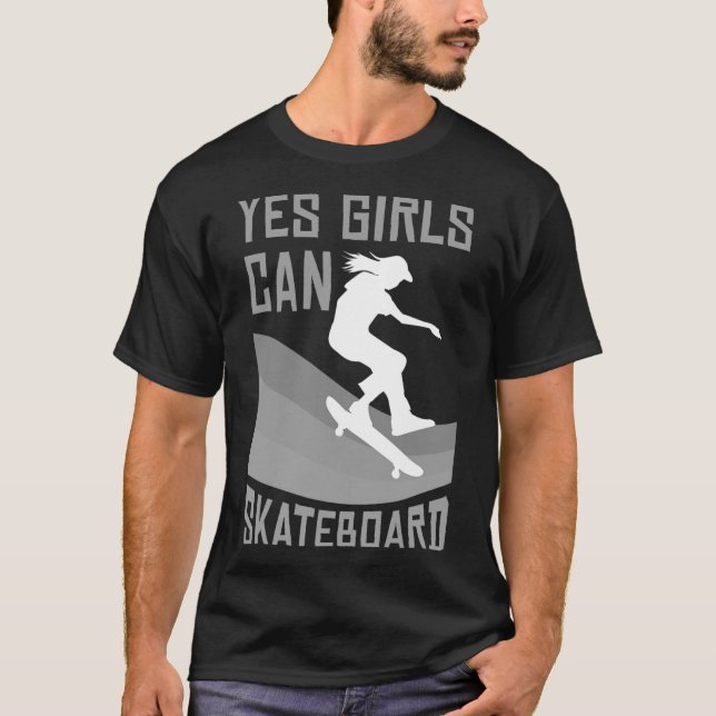 Roligt skateboard-present för tjejer barn skateboa t shirt (Framsida)