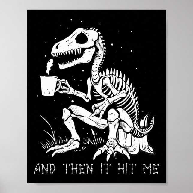 Roligt Skeleton Dinosaur Costume Goth Manar Women  Poster (Framsidan)