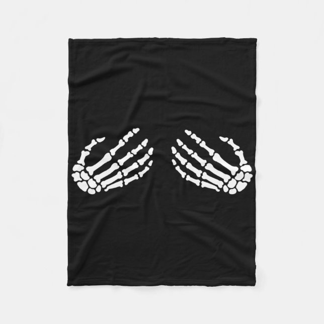 Roligt Skeleton Händer Halloween Girls Skeleton Br Fleecefilt (Framsidan)