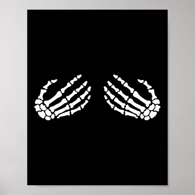 Roligt Skeleton Händer Halloween GIRLS Skeleton Br Poster (Framsidan)