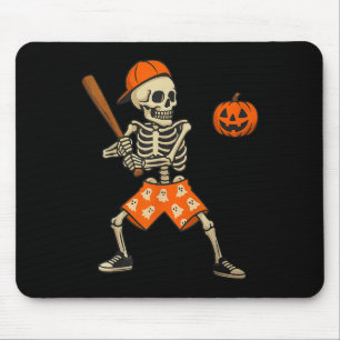 Roligt skelett baseboll slagträ Halloween kostym Musmatta