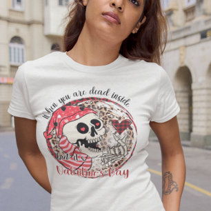 Roligt skelett Död inuti Alla hjärtans dag T Shirt