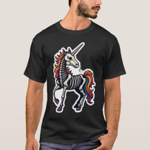 Roligt Skelett Enhörning Älskare Spöklik Halloween T Shirt