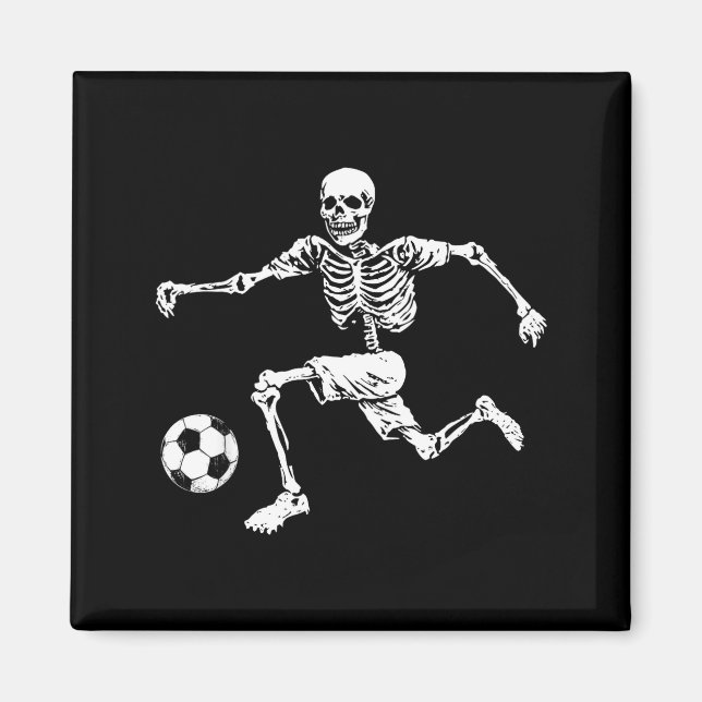 Roligt skelett fotboll  magnet (Framsidan)