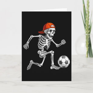 Roligt skelett fotboll män pojkar barn Halloween k Kort