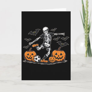 Roligt skelett fotboll män pojkar barn Halloween k Kort