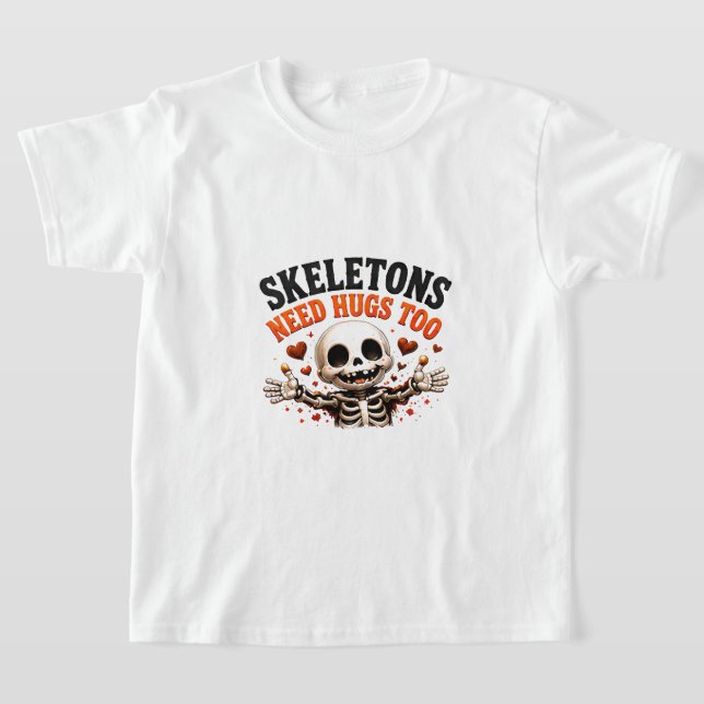 🤍 Roligt skelett Halloween-citat 💀 T Shirt (Laydown)