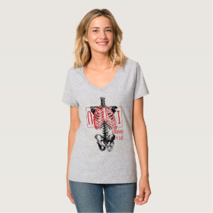 Roligt skelett hjärta jag älskar dig t shirt