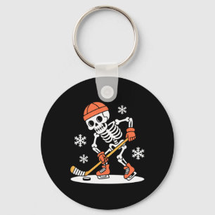 Roligt skelett ishockey Halloween _2 Nyckelring