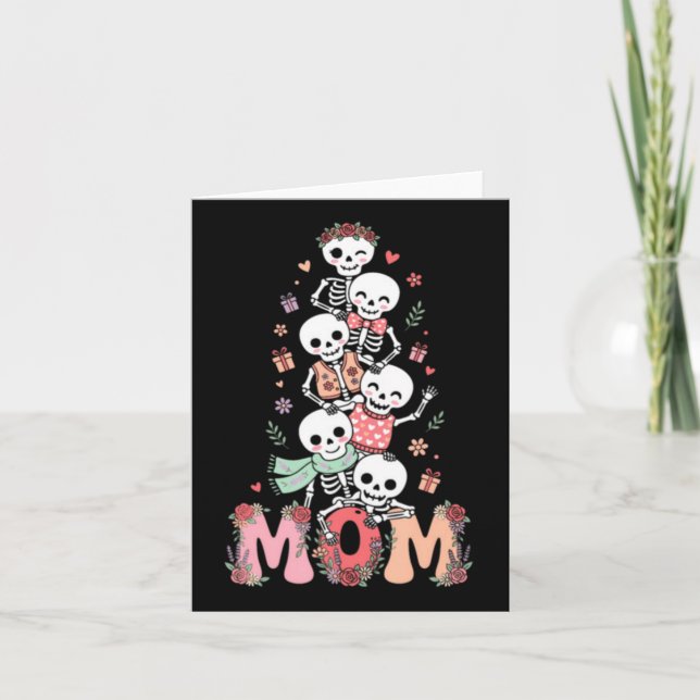 Roligt skelett mamma mors dag kort (Framsida)