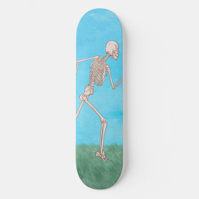 Roligt skelett springer mini skateboard bräda 18,5 cm (Framsida)