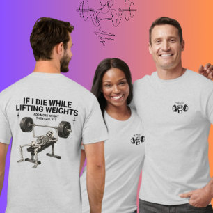 Roligt skelett tyngdlyftningsgym Set Humor T-Shirt