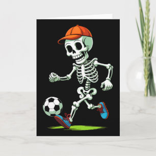 Roligt skelettfotboll Halloween-kostym män pojkar Kort