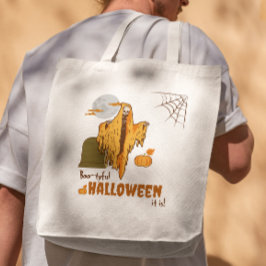 Roligt skelettpumpa vuxenhumor halloweenfest tygkasse