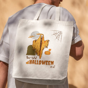 Roligt skelettpumpa vuxenhumor halloweenfest tygkasse