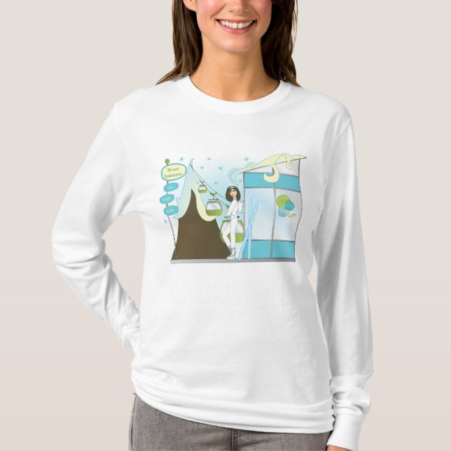 Roligt Ski Lodge T Shirt (Framsida)