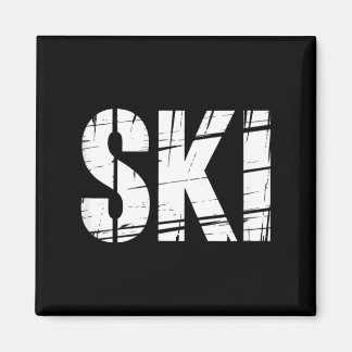 Roligt skidordspråk utomhusdistressed skämt män magnet