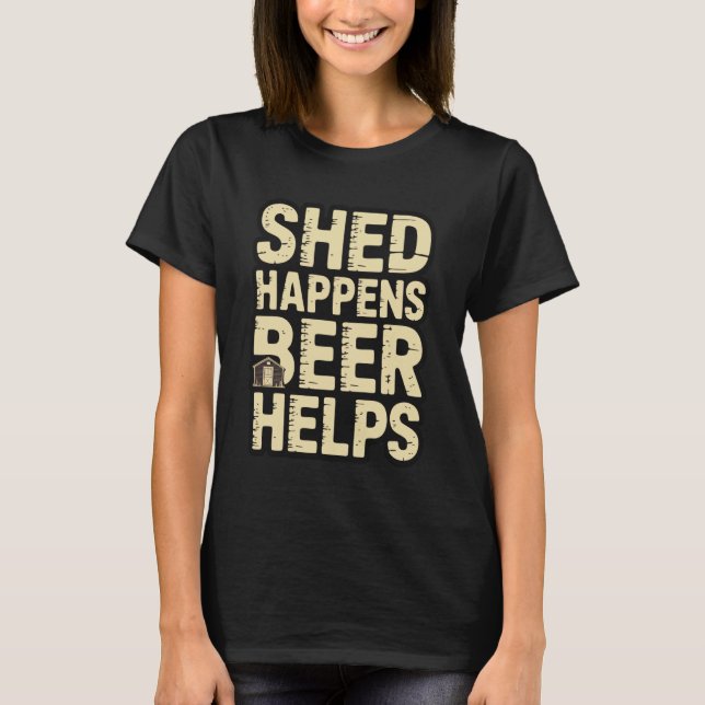 Roligt Skjul Bar Puns Trädgård Pub T Shirt (Framsida)