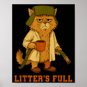 Roligt Skräp Full Rolig Kaffe Kattälskare Jul Poster