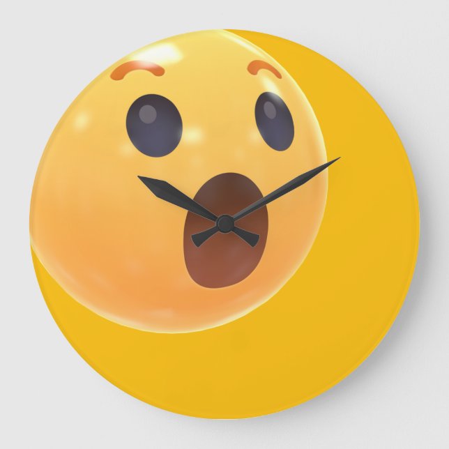 Roligt skrattande emoji-ansikte stor klocka (Framsida)