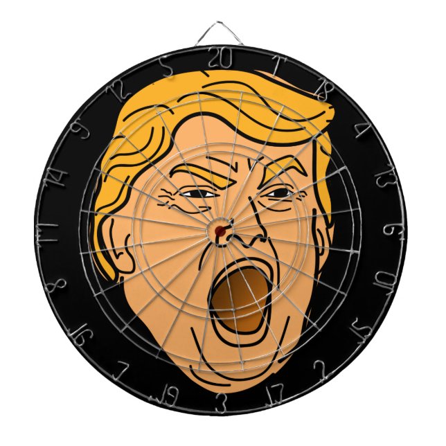 Roligt skrika ilsket Donald Trump ansikte Darttavla (Framsidan)
