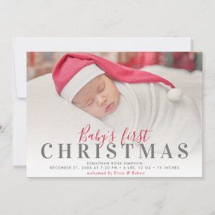 roligt-skript 1:a julklapp baby-annonskort meddelande
