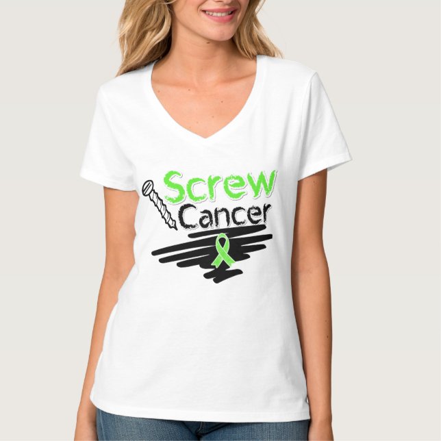 Roligt skruva lymfkörtelcancercancer tee shirt (Framsida)
