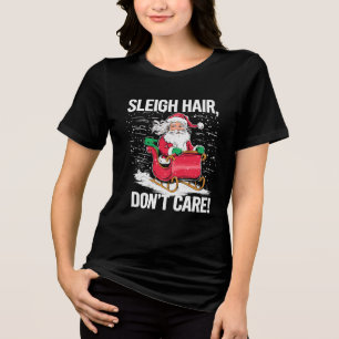 Roligt slädhår, bryr sig inte julstämning kvinnor t shirt