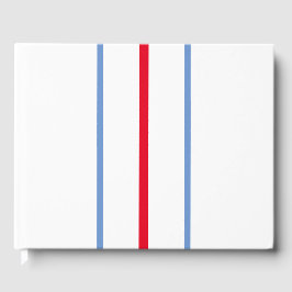 Roligt Sleek Red Light Blue Tävla Rand Vit Gästböcker