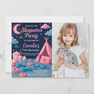 Roligt Sleepover Party-inbjudan för flickor Inbjudningar