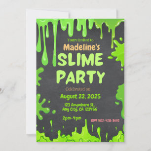 Roligt Slime Party Birthday-inbjudan Inbjudningar
