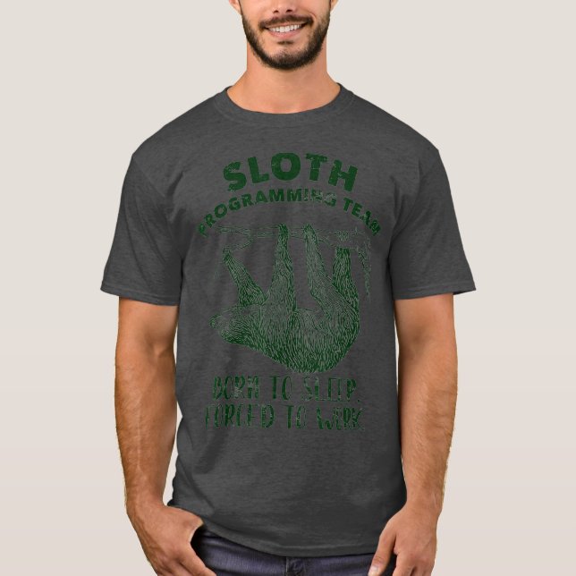 Roligt Sloth Programming Sloth Developer Coding T Shirt (Framsida)