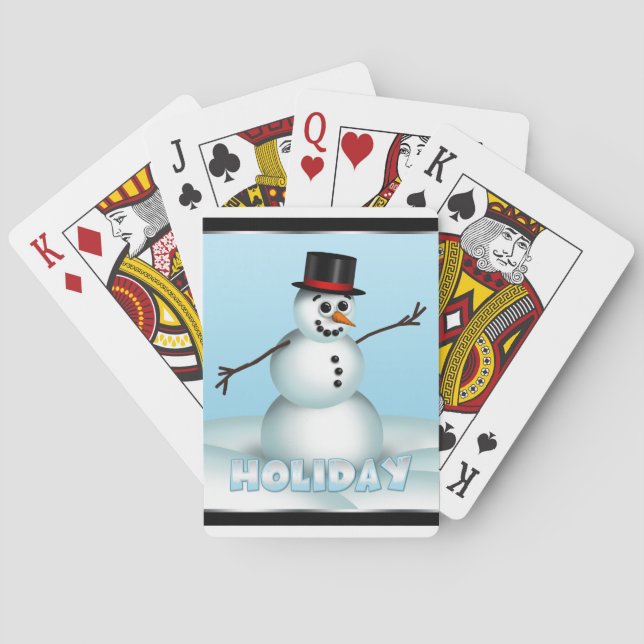 Roligt Små Snögubbe Helgdag-kort Casinokort (Baksidan)