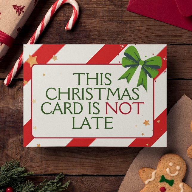 Roligt Smart Unikt Försenat Jul Helgkort (This belated Christmas card explains that you are in fact right in sending a card well into January!)